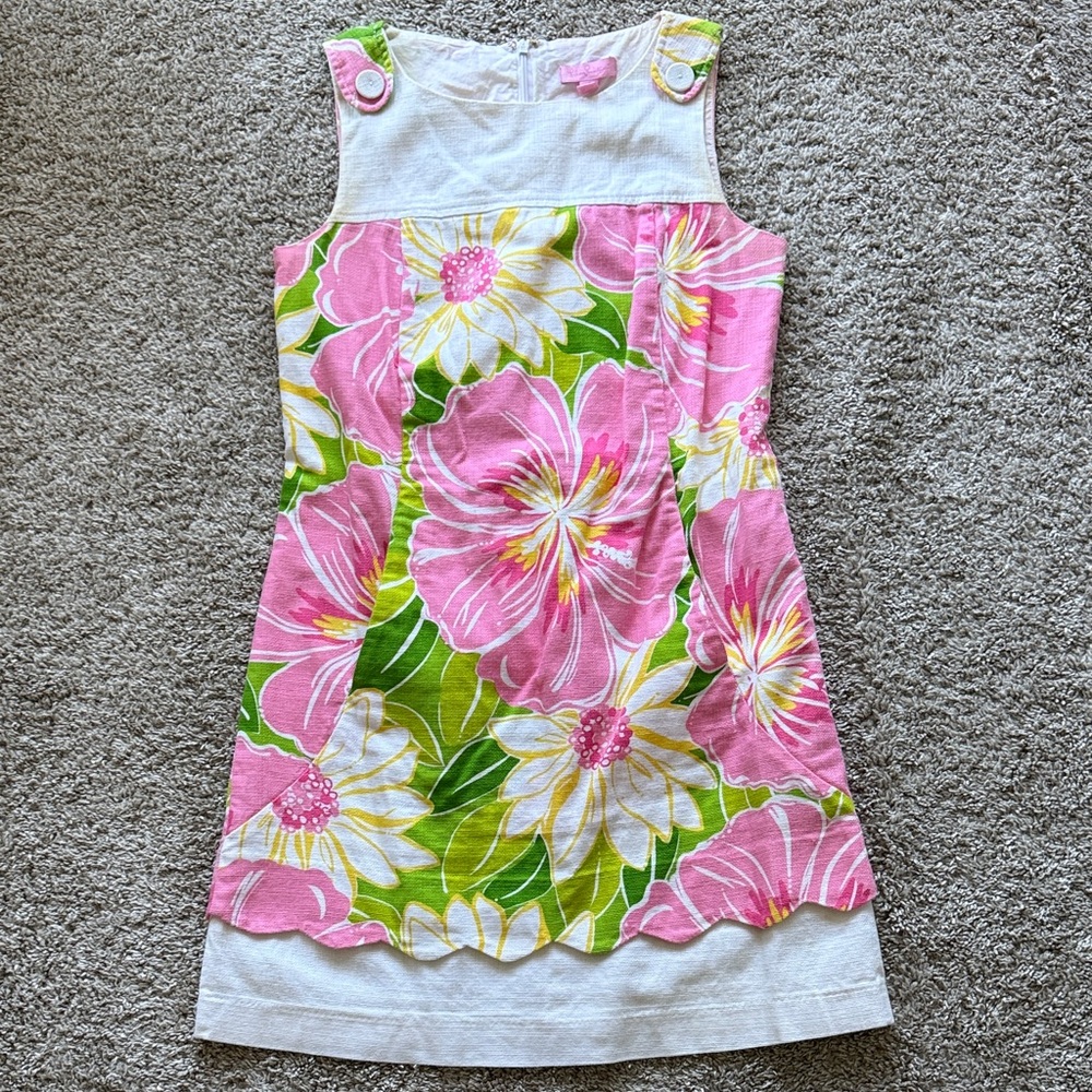 Lilly Pulitzer Pink and Green Floral Mini Dress